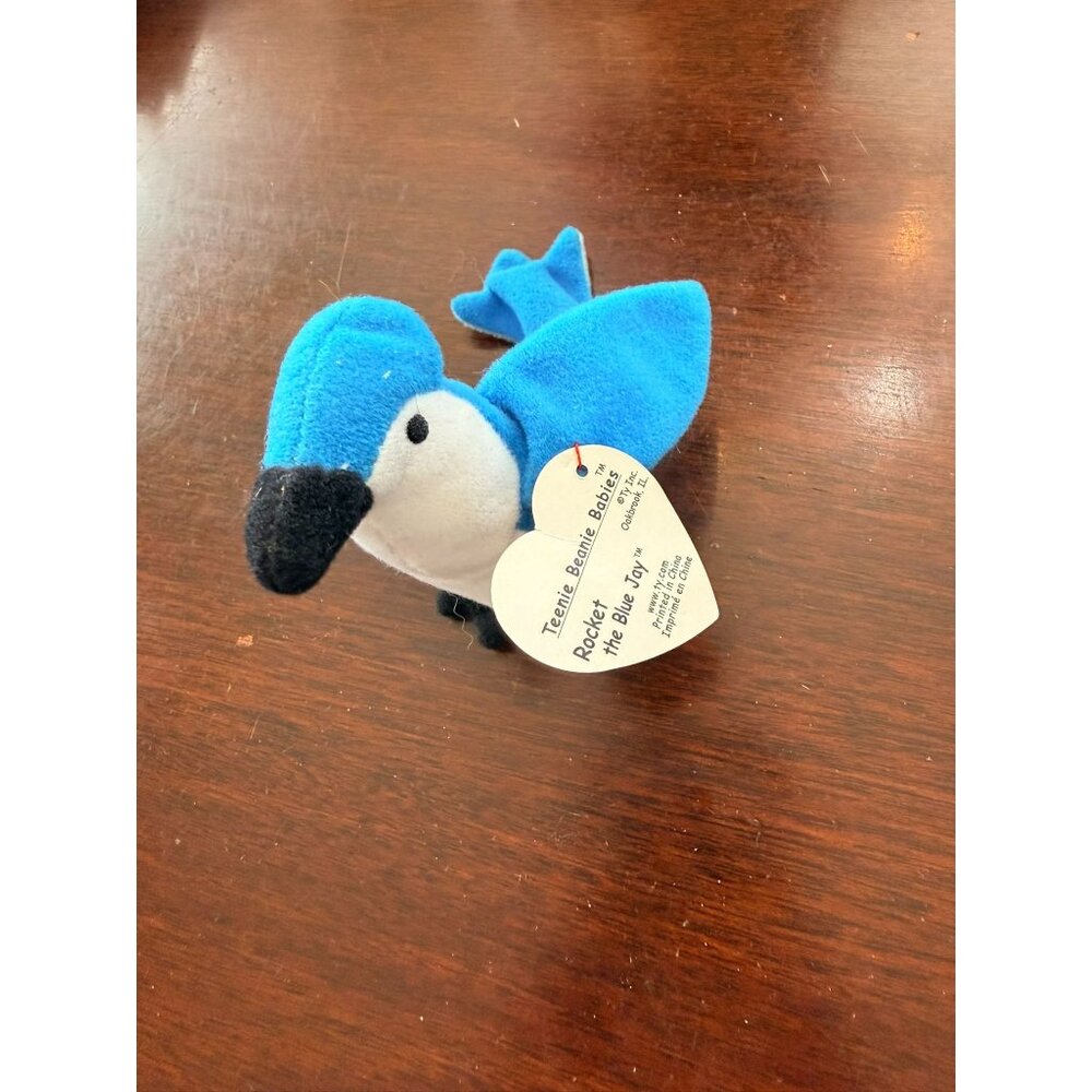 Ty Teenie Beanie Babies Rocket The Blue Jay Plush Toy With Tag 1997 Collectible